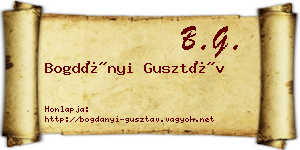 Bogdányi Gusztáv névjegykártya