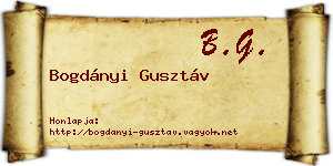 Bogdányi Gusztáv névjegykártya