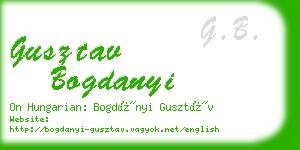 gusztav bogdanyi business card